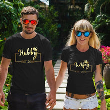 Load image into Gallery viewer, Customize Hubby &amp; Wifey Anniversary Couple Matching Shirt
