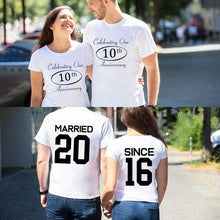 Load image into Gallery viewer, Customize anniversary Date&amp;Name Couple Matching Shirts
