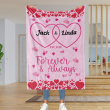 Load image into Gallery viewer, Forever And Always Personalized Valentine's Day Blanket
