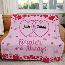 Load image into Gallery viewer, Forever And Always Personalized Valentine's Day Blanket
