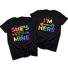 Load image into Gallery viewer, LGBT Couple Shirt-She's Mine I'm Hers
