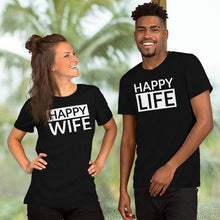 Load image into Gallery viewer, Happy Wife Happy Life Couple Matching Shirts
